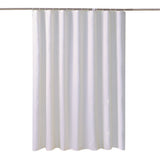Extra Long Shower Curtain Waterproof Fabric With Hooks for Bathtub Bathroom White