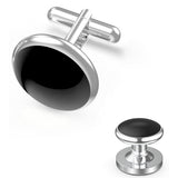 8 Pcs Men Cufflink Shirt Stud Set Tuxedo for Wedding Party Wear Style 1