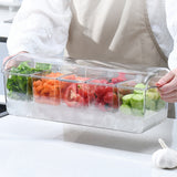 5 Compartment Chilled Food Box Salad Tray with Lid for Picnics