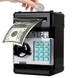 Electronic ATM Piggy Bank with Password Lock for Coins – Money Saving Box Toy Gift Black