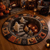3D Halloween Area Rug Round Non Slip Soft for Bedroom Living Room Style 1