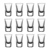 12 PCS Shot Glasses Set with Heavy Base Clear Shot Glasses Bulk for Vodka Tequila Whiskey Liquor