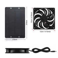 Portable Exhaust Fan Set Solar Panel Powered Ventilator Fan for Outdoor Pet House