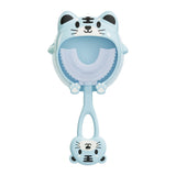 3Pcs U-Shaped Toothbrushes Cute Animal Shaped Toothbrushes with Holder for Kids