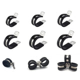 52 PCS Stainless Steel P Clip Hose Pipe Clamp 6 Sizes Rubber Lined clamps with Storage Case