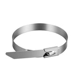 304 Stainless Steel Cable Ties 100 Pcs Self Locking 0.46cm Wide
