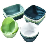 24-Pack Silicone Cupcake Baking Cups – Mixed Colors & 3 Shapes