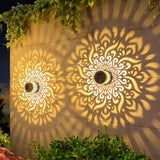Solar Mandala Projection Wall Light Decorative for Yard Garden Post  Backyard Decor Style 1