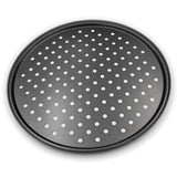 Non-Stick Pizza Pan Carbon Steel Crisper Tray Round Oven Bakeware with Vent Holes 24-32cm Style 6