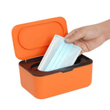 Refillable Wipes Dispenser Tissue Storage Case with Lid Orange