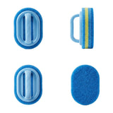 5 PCS Multi Layer Sponge Cleaning Brush Set for Kitchen and Bathroom Blue