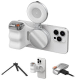 Magnetized Phone Camera Grip with Selfie Light and Tripod for Photography TikTok