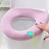 4Pcs Toilet Seat Cover Pads Washable Stretch Toilet Seat Cushion Cover with Handle for Home Bathroom Use