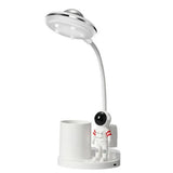 Adjustable Brightness Astronaut Desk Lamp with Penholder Multifunctional LED Table Light for Bedroom Office White