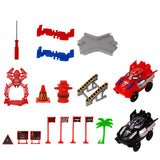 212Pcs Spider Toys Set for Boys – Spider Race Track with 2 Cars Birthday Gift