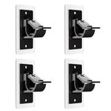 4PCS Self Adhesive Curtain Rod Bracket Universal Plastic Curtain Rod Holders for Bathroom Bedroom Kitchen Black