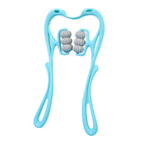 6-Roller Hand Neck Shoulder Massager Handheld Massager Blue