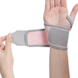 Carpal Tunnel Wrist Brace 2-Pack Adjustable Wrist Support Wraps for Men and Women Pink
