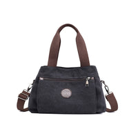 Crossbody Bag 3-Compartments Satchel Handbags Purse Messenger Shoulder Bag Black