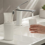 Portable 180 ml Tooth Brush Holder and Toothpaste Cover Container with Mouthwash Cup White