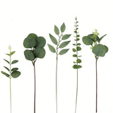 130 Pcs Artificial Mixed Eucalyptus Stems Bulk 5 Kinds for Vase Wedding DIY Home Decor