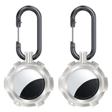 2-Pack TPU AirTag Holder with Keychain Shockproof Anti-Scratch Protective Case White