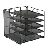 Five Layer Desk File Organizer for Paper and Mail Sorting Black