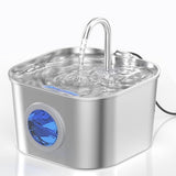USB 2.2L Stainless Steel Pet Water Fountain for Cats & Small Dogs Style 1