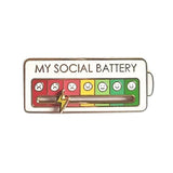 2 Pcs Mood Expression Lapel Pins Adjustable Emotion Badge Pins with Sliding Indicator Style 1