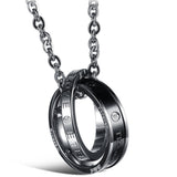 Eternal Love Interlocking Ring Couples Pendant Necklace His & Hers
