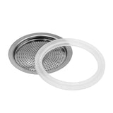 Replacement Silicone Gasket Aluminium Filter Set for Moka Pot