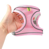 Pet Cat Harness and Leash Set Breathable Vest with Reflective Strip for Kitten Walking Traveling Pink