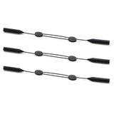 3 PCS Adjustable Black Sports Eyeglass Straps for Men and Women
