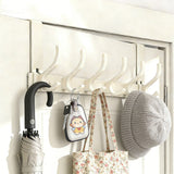 Over the Door Hooks with 6 Hooks Sturdy Door Hanger Organizer White