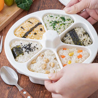 6-Hole Onigiri Mold Triangle Rice Ball Mold Bento Press Maker Mold Kitchen Tool White