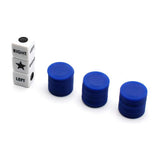 Left Right Center Dice Game Set with 3 Dice and 24 Chips for Family Fun Blue
