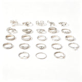 23Pcs Stackable Rings Knuckle Ring Set Stackable Rings for Women Silver