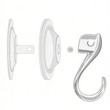 5PCS Clear Suction Cup Christmas Wreath Hooks for Window and Tile Decor