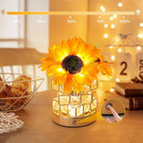 3-Color Dimming Wireless Sunflower Lamp Rechargeable Touch Control Table Lamp