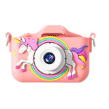 1080P Kids Digital Camera with 64GB TF Card for Christmas Birthday Pink