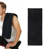 120x50cm Microfibre Towel Quick Dry Gym with Pocket and Silicone Base Black