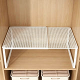 Expandable Closet Storage Rack Carbon Steel Adjustable Shelf White