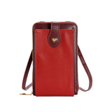 Small Crossbody Bag Cell Phone Purse for Women Mini Shoulder Bag Wallet with Card Slots Red