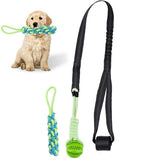 Interactive Dog Rope Toy with Bungee and Chew Ball for Indoor & Outdoor Play