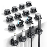 8Pcs Cable Organizer Clips Cord Management Snap Lock for Home Office Black