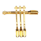 6Pcs Mini Powder Ladle Scoop Mini Spoon Spatula Metal Shovel Silver color Spoon Gold