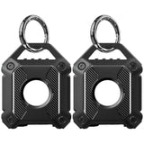 2Pcs For Apple AirTag Protective Case Water-Resistant TPU Full Cover with Key Ring