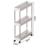 3 Tier Slim Rolling Storage Cart Bathroom Organizer for Kitchen & Laundry