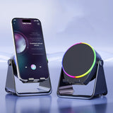 4 in 1 Wireless Induction Speaker Bluetooth Speaker with 360 Adjustable Phone Holder - Black