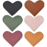6PCS PU Leather Heart Bookmarks Cute Corner Page Holders for Books